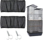 JULMELON 2Pcs Adjustable Bird Cage Seed Catcher Birdcage Nylon Mesh Cover by JULMELON