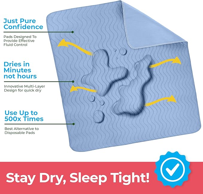 Utopia Bedding Washable Underpads 34" x 36", Waterproof Reusable Heavy - Image 3