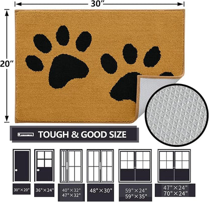 Buganda Dog Door Mat for Muddy Paws, Absorbent Dirt Trapper Washable Indoor - Image 2