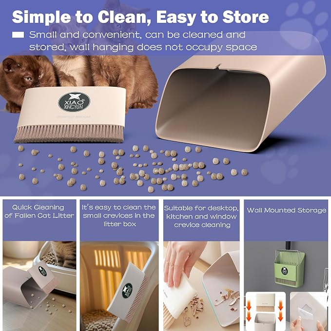 Cat Litter Scooper with Holder, Metal Litter Scoop Includes Portable Small - Image 5