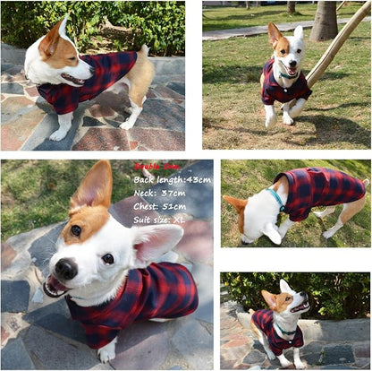 Koneseve Dog Shirt Pet Plaid Clothes T-Shirt Sweater Matching Breathable - Image 6