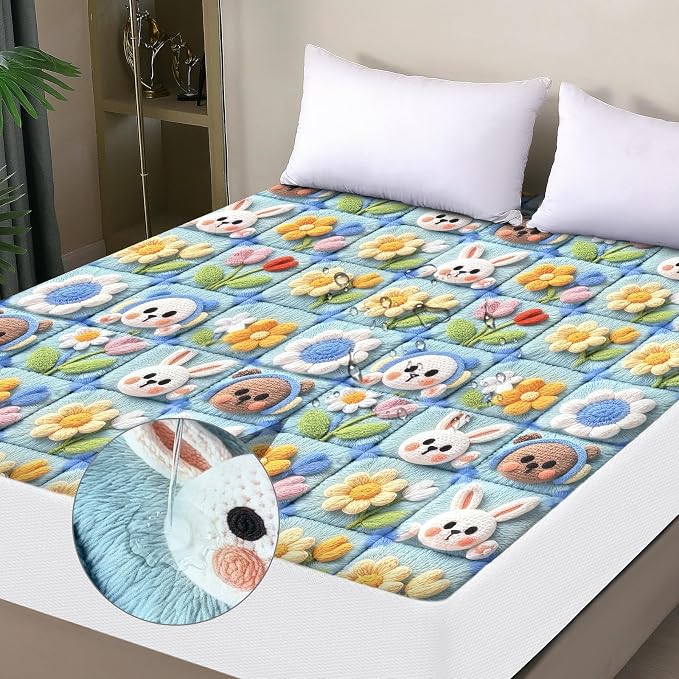 Twin Mattress Protector Waterproof, Fitted Sheet Style Breathable Mattress Cover by OHANO