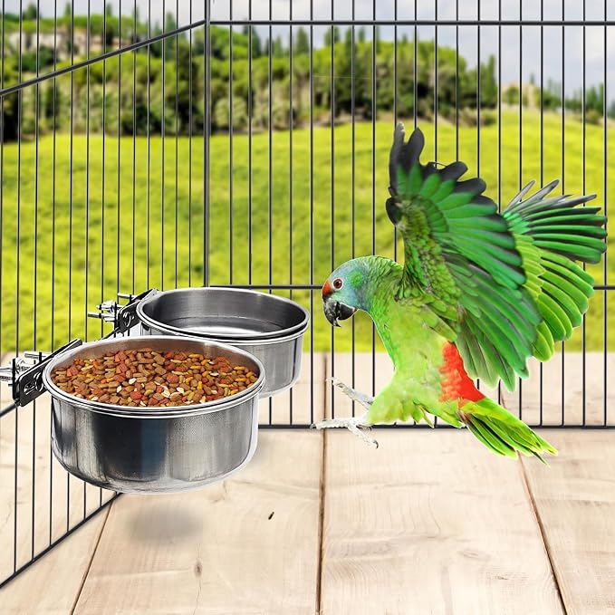 PINVNBY 2pcs Stainless Steel Bird Bowl - Image 4
