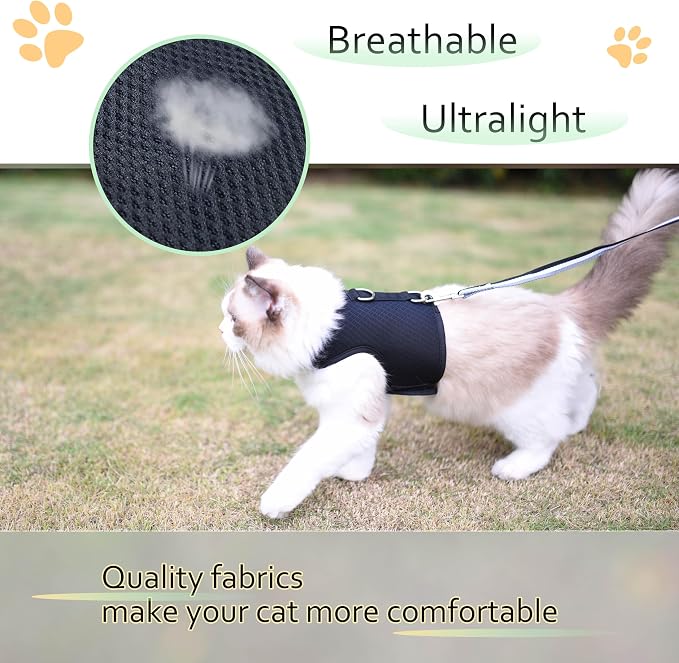 Kitty Harness and Leash for Walking Escape Proof Breathable Mesh Fabric - Image 5