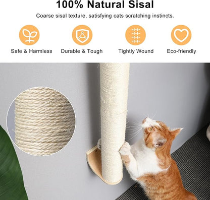 FUKUMARU Cat Wall Scratcher, Sturdy Sisal Climbing Tree - Image 2
