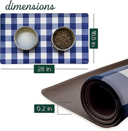 CROXTON & CO. Non-Slip Faux Leather Pet Feeding Mat - Image 2