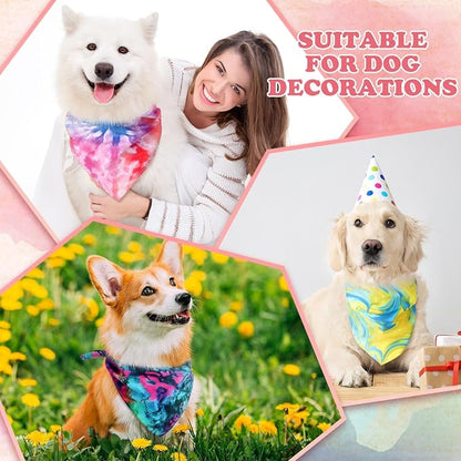 200 Pcs Tie Dye Dog Bandanas Bulk Pet Bibs Colorful Triangle Scarf Tie Dye Pet - Image 5