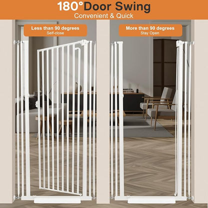 71“ Extra Tall Cat Gate for Doorway: 33.4-37.4” Wide Pet Gate, Auto Close/One - Image 5