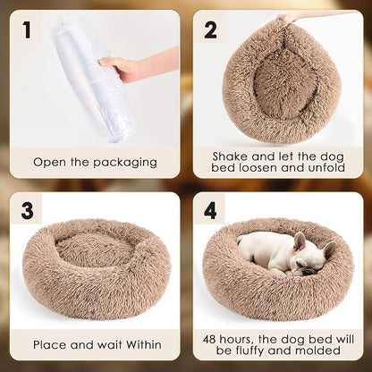 Hoewina Dog & Cat Bed for Indoor Cats, 20in Calming Donut Bed for Puppy and - Image 7