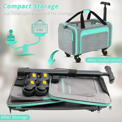 Rolling Pet Carrier with Detachable Wheels - Image 3