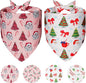 Cute Christmas Dog Bandanas Large 2PCS, 4 Pattern Holiday Scarf by Unknown