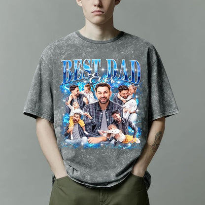 H-DEWALL Custom T Shirts Mineral Wash Tshirt Bootleg Rap Tee Customized Gifts - Image 3