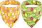 Easter Dog Bandanas with Snap Button, 2 Pack Reversible Spring Bandana by THLOHDogBandanas