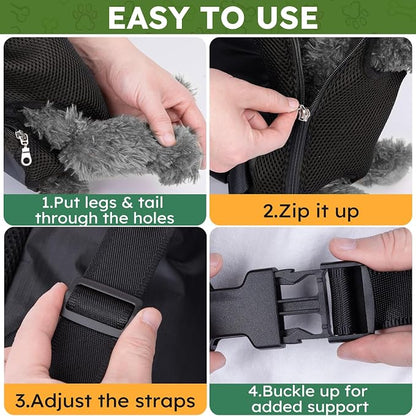 Pet Carrier Backpack, Hands-Free Adjustable Dog Front Carrier Legs Out & - Image 6