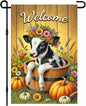 Fall Garden Flag Welcome Calf Animal Garden Flag Farm 12x18 Inch Double Sided by BlissYard
