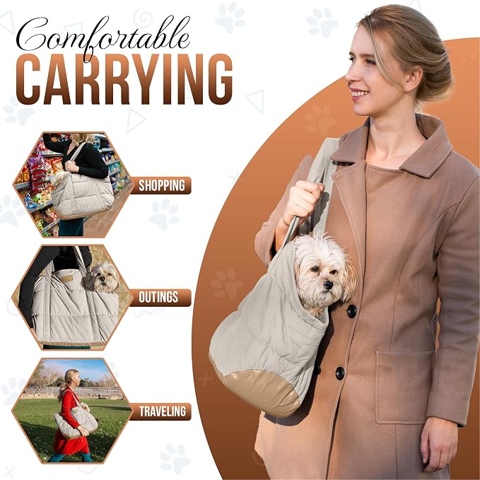 Plush Dog Purse Carrier for Small Dogs, Soft Dog Tote Bag - Image 5