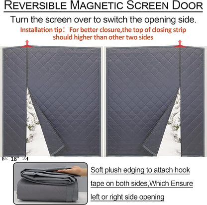 Reversible Wide Magnetic Thermal Insulated Door Curtain - Image 6