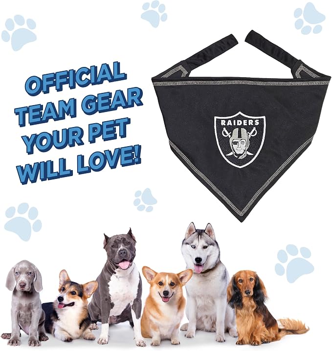 Pets First NFL Las Vegas Raiders TIE Bandana, Small/Medium. Dog Bandana Scarf - Image 7