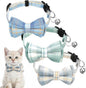 3pcs Bow Tie Cat Collar with Bells, Breakaway Bowtie Plaid Cat Collar, Soft by Unknown