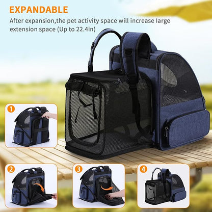 Bubble Cat Backpack Carrier, Expandable Cat Carrier Backpack, Breathable Pet - Image 3