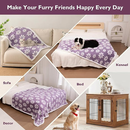 Waterproof Blanket for Dog Cat or Adult, Cute 3D Textured Flower Dog Blanket - Image 4