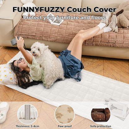 FUNNY FUZZY Pet Couch Covers for Sofa, Washable Dog Couch Cover Protector for - Image 4