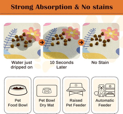 Pet Feeding Mat for Floors Waterproof Dog Mat for Food and Water Absorbent - Image 2