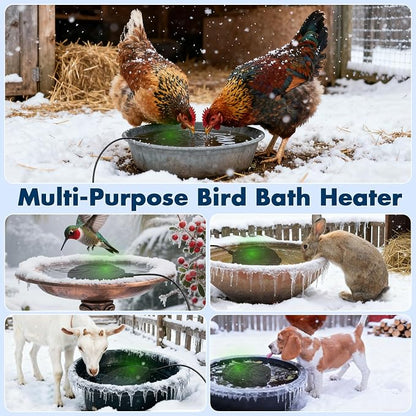 Outdoors 100W Bird Bath Heater for Winter, Birdbath Deicer Pond De-icer - Image 6