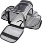 TSA Airline Approved Soft Sided Pet Carrier Top Loading 4 Side Expandable Large by MASKEYON