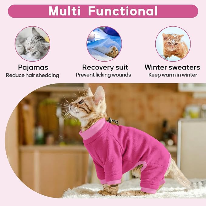 PUMYPOREITY Cat Recovery Suit, Stops Wound Licking After Surgery, Sticky Hair - Image 5
