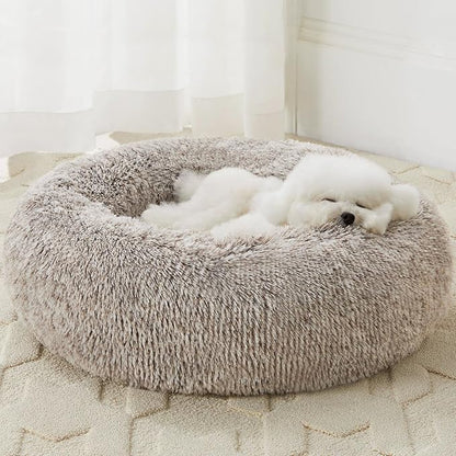 WNPETHOME Calming Dog Bed & Cat Bed, Anti-Anxiety Donut Small Dog Bed, Fluffy by WNPETHOMEPETSHOME