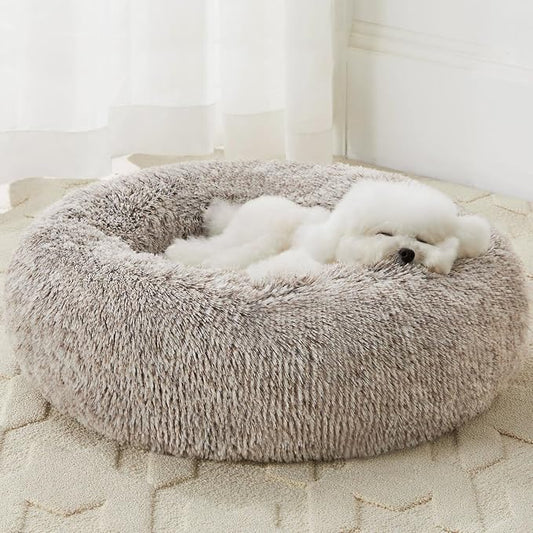 WNPETHOME Calming Dog Bed Cat Bed Donut, Faux Fur Pet Bed Self-Warming Donut by WNPETHOMEPETSHOME