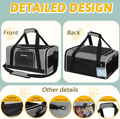 Petskd Pet Carrier 17x12x8.5 JetBlue Allegiant Airline Approved, Pet Travel - Image 8