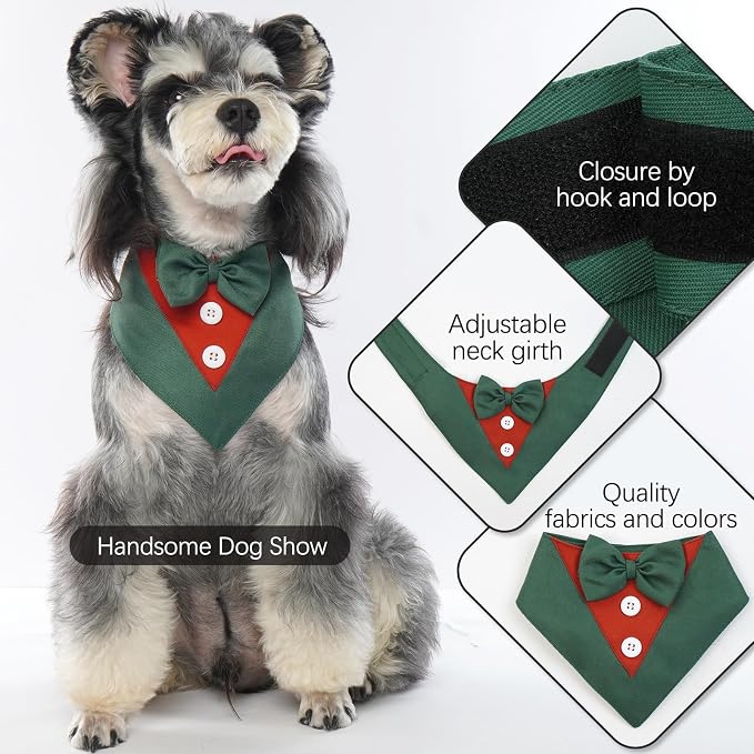 FUAMEY Dog Tuxedo Christmas for Medium Dogs, Dog Formal Suit Dogs Attire Pet - Image 5