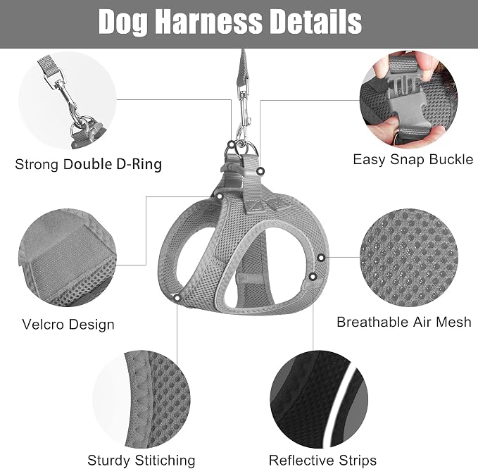 PetiFine Extra Small Step in Dog Harness and Leash Set, Cat Harness and Leash - Image 3