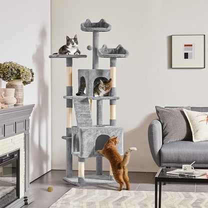 Yaheetech XL Cat Tree, 72in Multi-Level Cat Tower - Image 7