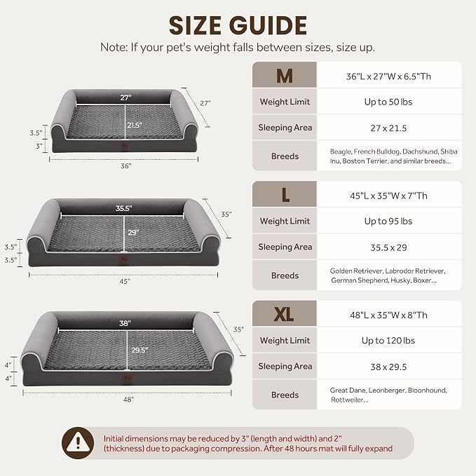 Large Dog Beds Large Sized Dogs 48x35x8 Inch, Orthopedic XXL XL Dog Bed - Image 7