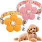 Medium Dog Collar with Flower, Dog Collars by COZIRAE