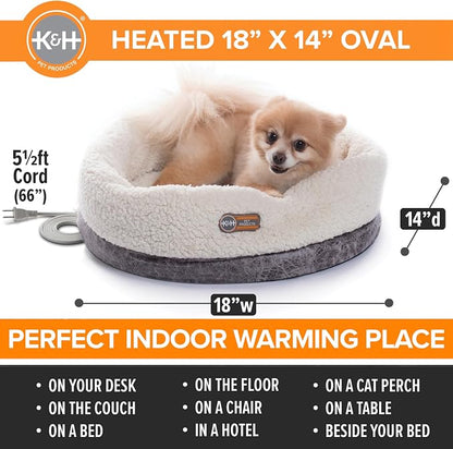 K&H Pet Products Heated Cat Bed Indoor, Thermo-Snuggle Cup Bomber Soft Heated - Image 2