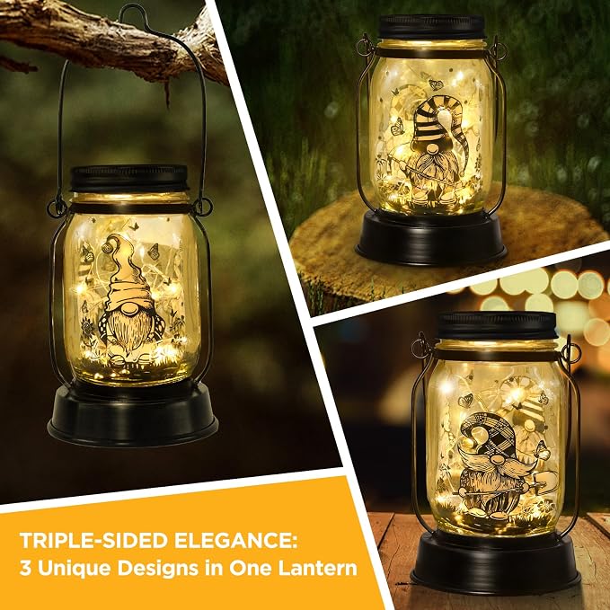 kyoryuger Gnome Gifts for Women/Men Gnome Lovers Solar Lantern Mom Birthday - Image 2