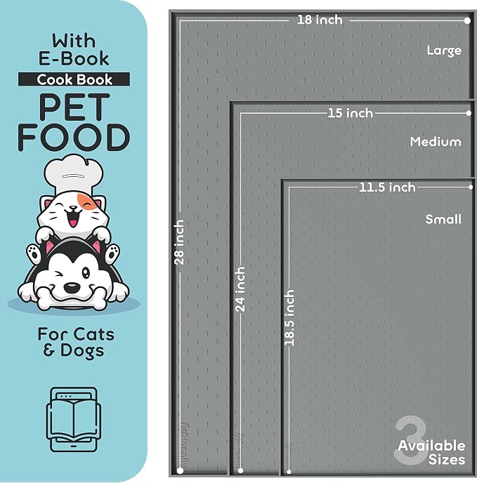 Dog Food Mat - 28x18 Raised Edges Dogs Mat - Image 2