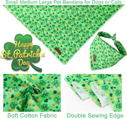 St. Patrick's Dog Bandana, Shamrock Triangle Bid Scarf - Image 4