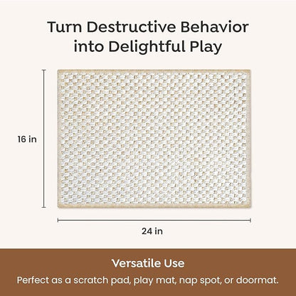 Premium Brazilian Cat Scratcher Mat – 24'' x 16'' Natural Fiber 100% Sisal - Image 3