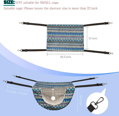 JSPYFITS Cat Cage Hammock with Ball, Double Layer Hanging Adjustable Soft Pet - Image 4