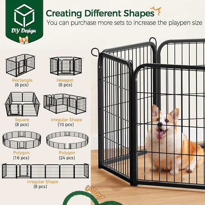 Yaheetech Dog Playpen Outdoor, 24 inch 32 Panels Dog Pen Indoor Heavy Duty - Image 8