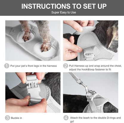 Fida Comfy Dog Harness with Leash, Cat Vest Harness Escape Proof, Breathable - Image 5