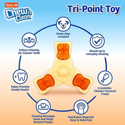 Chew ‘n Clean Chew Toy and Treat in One Chicken Flavored Tri-Point Dog Toy - Image 2
