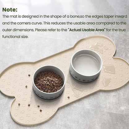 Dog Food Mat Anti-Slip Silicone Dog Bowl Mat Thicker Pet Placemat Waterproof - Image 4
