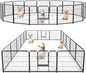 DUMOS Dog Playpen Indoor, Metal 24 Inch 16 Panels Foldable Pet Fence by DumosLifestyle