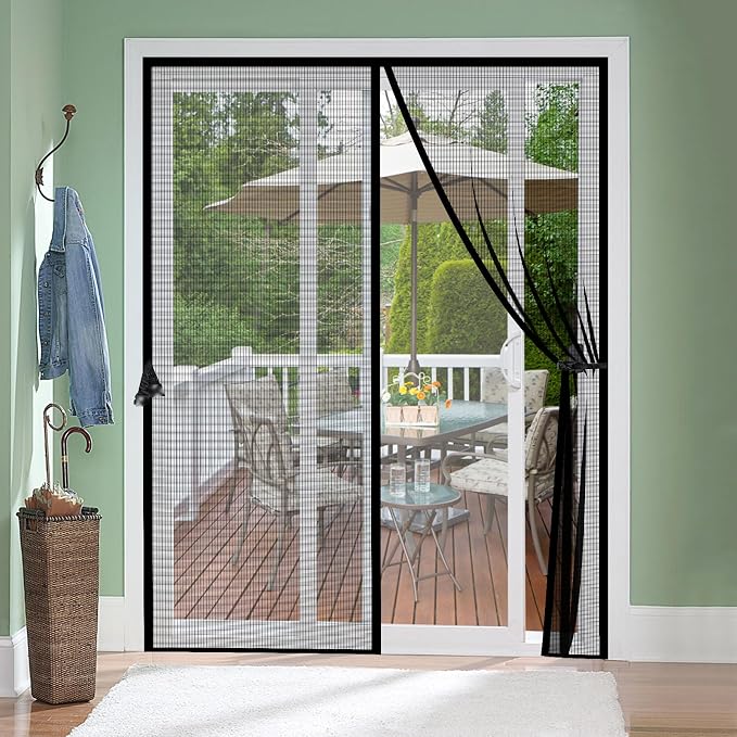 Fiberglass Magnetic Screen Door Fit Door Size 48 x 83 in- Heavy Duty Fiberglass by Iduontis